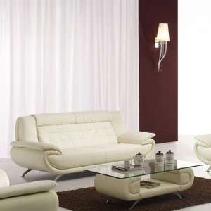  Curve Leather Sofa in White