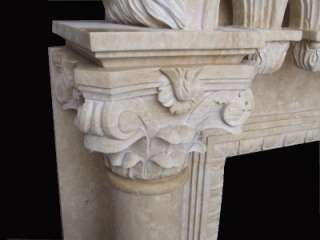 HAND CARVED GOTHIC MARBLE FIREPLACE MANTEL HY051  