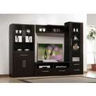   espresso finish wood modern styling TV entertainment center wall unit