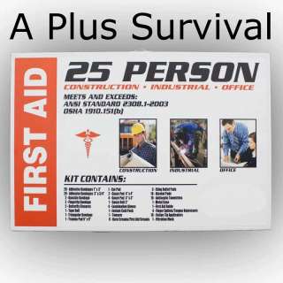 25 Person First Aid Cabinet Commercial Metal Kit Safety  