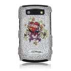 Ed Hardy BlackBerry 9700 Crystal SnapOn   Love Kills Slowly, White