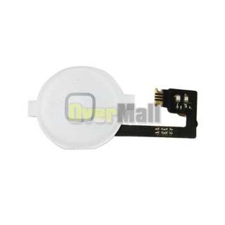 New Home Button Flex Cable + white Key Cap Assembly For iPhone 4G 4 