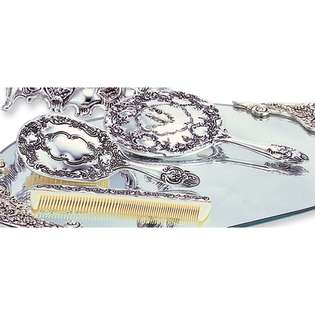 Jewelry Adviser Gifts Silver plated Antique Three Piece Dresser Set at 