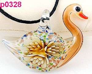   Flower artLampwork Glass Murano pendant bead necklace p0328  