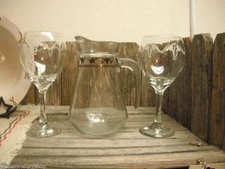 Western Decor Glassware Dishes Longhorn Carafe w/handle  