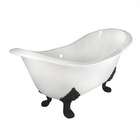 Elizabethan Classics Double Slipper Clawfoot Bath Tub with Rim Holes 