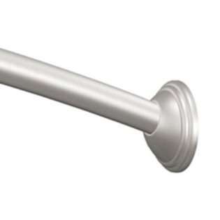   Inspirations 5 Foot Decorative Curved Shower Rod, Brushed Nickel