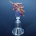 unicorn bell figurine of hand blown glass with 24k gold