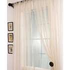   Havannah Natural 84 inch Striped Linen and Voile Weaved Sheer Curtain