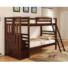 Coaster Twin Size Bunk Bed with Staircase in Cherry Finish
