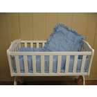 color gingham cradle bedding set in blue