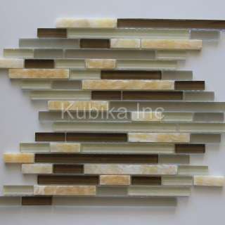 Glass Stone Mosaic Tile Sticks Kitchen Backsplash Honey  