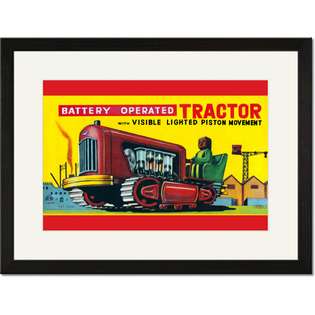 Framed/Matted Print Battery Operated Tractor by ClassicPix 