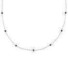  Sterling Silver 1ct TDW Black Diamond Station Necklace