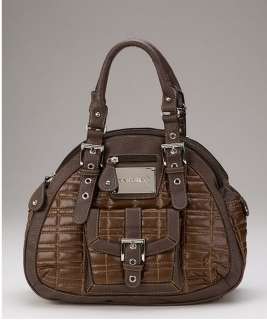   Womens Shoulder Tote 3 Compartment Handbag Purse 5845 Brown  
