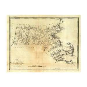  Mathew Carey   State Of Massachusetts, 1795 Giclee