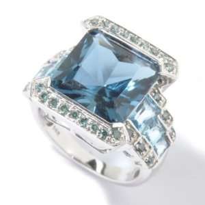   White Gold London Blue Topaz, Blue Topaz & Blue Diamond Ring Jewelry