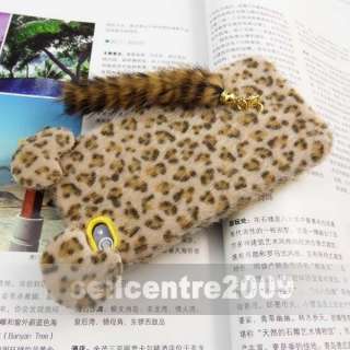   Design Furry Leopard Rubber Case Cover For iphone 4 4G 4S 4GS  