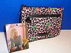 NWT Betseyville Betsey Johnson Cheetah Baby Pink Double Zip Makeup Bag 