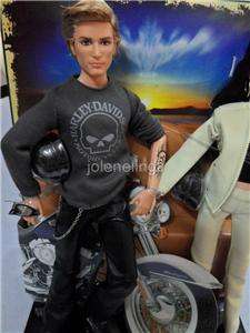 Mattel Barbie Ken Harley Davidson Motor cycles Pink NEW GIft set Doll 