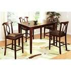 Best Quality 5 pc cherry finish wood counter height dining table set 