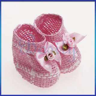 Pink Baby Bootie Shoes Mint Canddy Nut Holder Wedding Party Table 