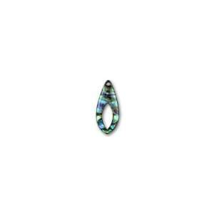 Double Sided Paua Small Eye Pendant with Clear Center 