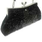 Jazzy Jewels Black Beaded Sequined Evening Bag Purse Clutch