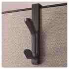 Universal Recycled Cubicle Coat Hook, 2 Hook, Plastic, Charcoal, 2 