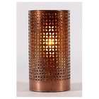 CBK Small Copper Colored Metal And Glass Uplight Torchiere Table Lamp