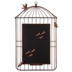   Bird Cage, Chalkboard Heavily Antiqued Golden Bronze
