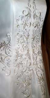 NWT Jessica McClintock Ivory Satin Embroidered Gown Dress Size 4 