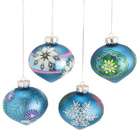 CC Home Furnishings Pack of 8 Blue Patterned Glass Onion Christmas 