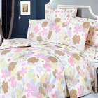   [Pink Brown Flowers] 100% Cotton 4PC Duvet Cover Set (King Size