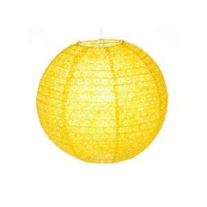   Compact Hollow Out Tissue Paper Lamp Lantern,Yellow