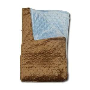    Personalized Blue and Chocolate Minky Chenille Blanket Baby