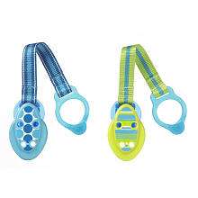 Tommee Tippee Closer To Nature Pacifier Holders x2   Dark Blue & Green 