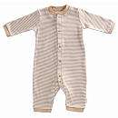 Tadpoles Organic Footless Striped Romper   Cocoa (0 3 Months 