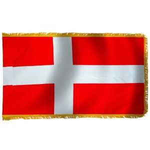  Denmark Flag 5X8 Foot Nylon PH and FR Patio, Lawn 