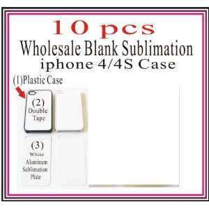  Wholesale 10 pcs Blank Dye Sublimation Iphone 4 / 4S Case 