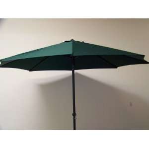  11 Foot Green Market Umbrella, Tilt and Crank Features 