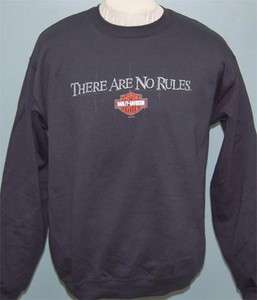 Harley Davidson Mens No Rules Pullover Black Crew Sweatshirt  