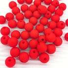 100 RED Opaque MATT Acrylic ROUND Beads 8mm