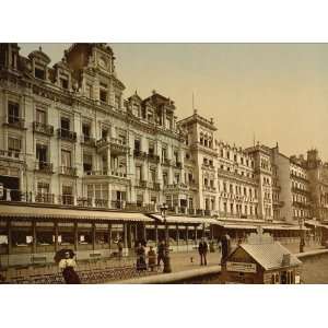  Poster   The beach and hotels Ostend Belgium 24 X 18 