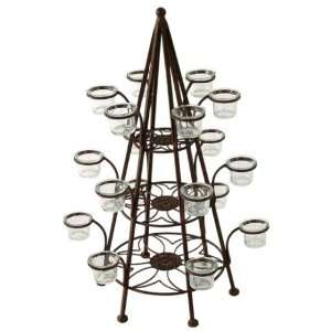  Aged Metal 18 Votive Candle Tree