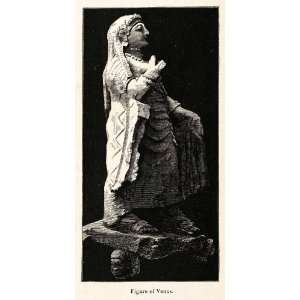  1878 Wood Engraving Cyprus Statue Venus Goddess Artifact 
