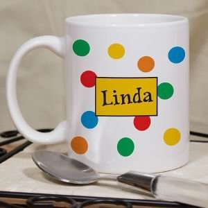  Personalized Polka Dot Name Ceramic Mug