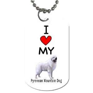  I Love My Pyrenean Mountain Dog Dog Tag 
