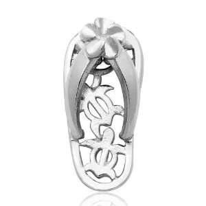    925 Genuine Sterling Silver Flip Flop Sandal Charm Jewelry