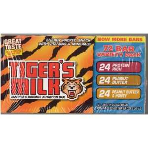  72 Tigers Milk 1.23 Oz Bars. Includes 24 Protein Rich, 24 